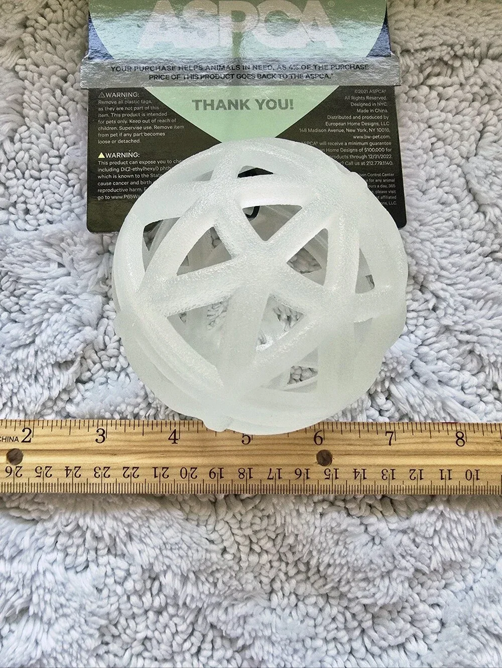 ASPCA Glow-in-The-Dark Caged Ball Dog Toy